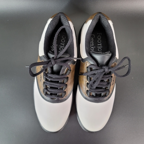 FJ FootJoy GreenJoys Men Sz 7 M Golf Shoe Soft Spikes White Brown 45516 EUC - Picture 6 of 12
